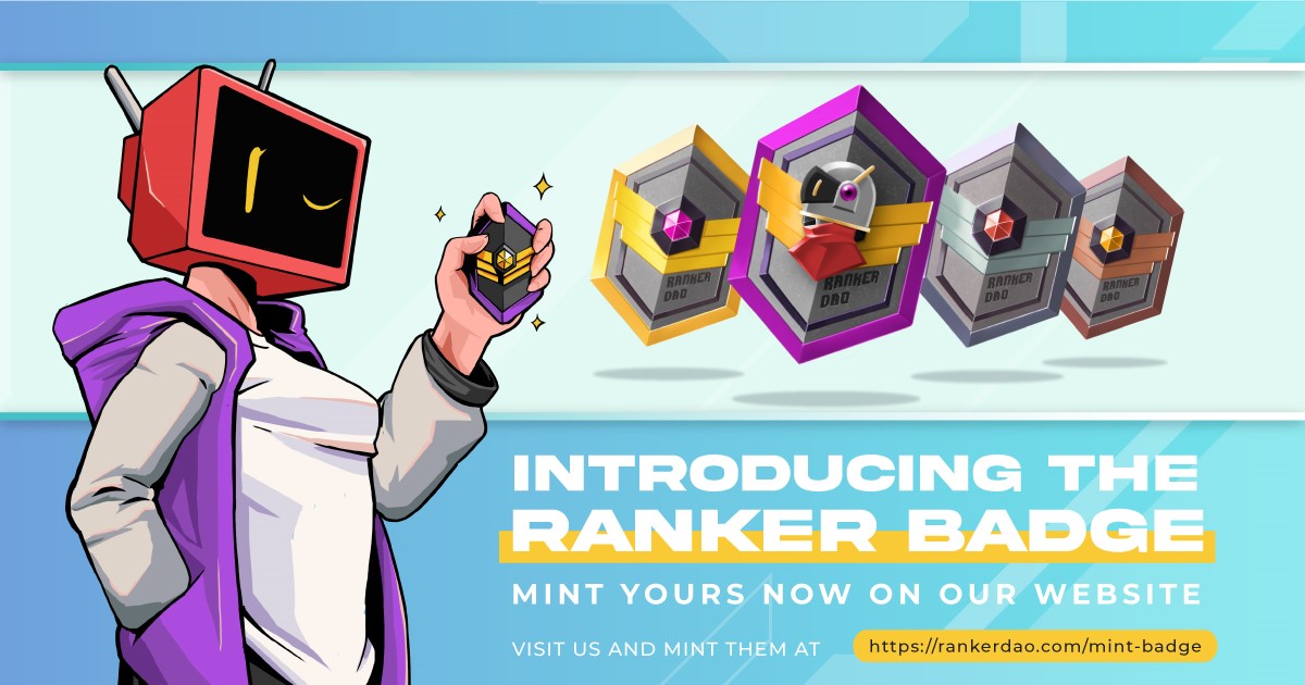 RankerDao launches NFT Badges, allowing users to earn money in a bear market.