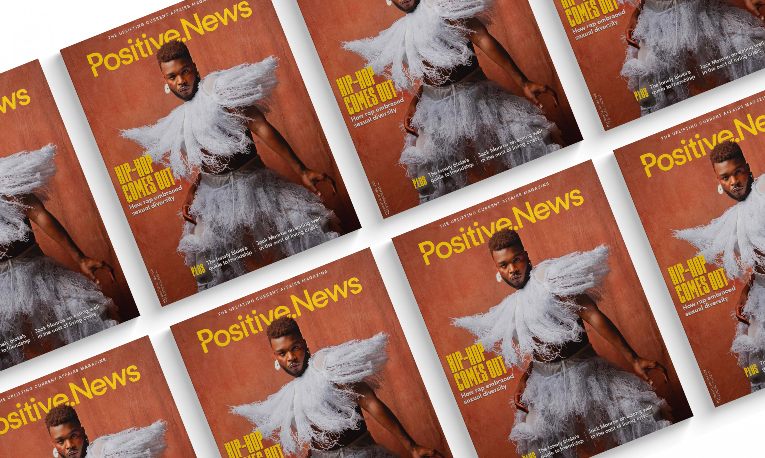 Queer hip-hop, male friendships, and more. Introducing the new Positive News magazine