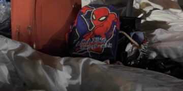 People sleeping outside.