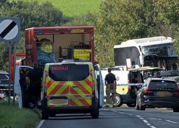 Emergency services at the scene of the crash. Pic: Martin Cavaney © Other