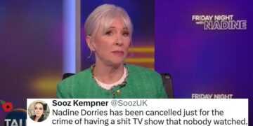 In a great loss to unintentional comedy, Nadine Dorries' talk show has been cancelled - 16 farewell messages