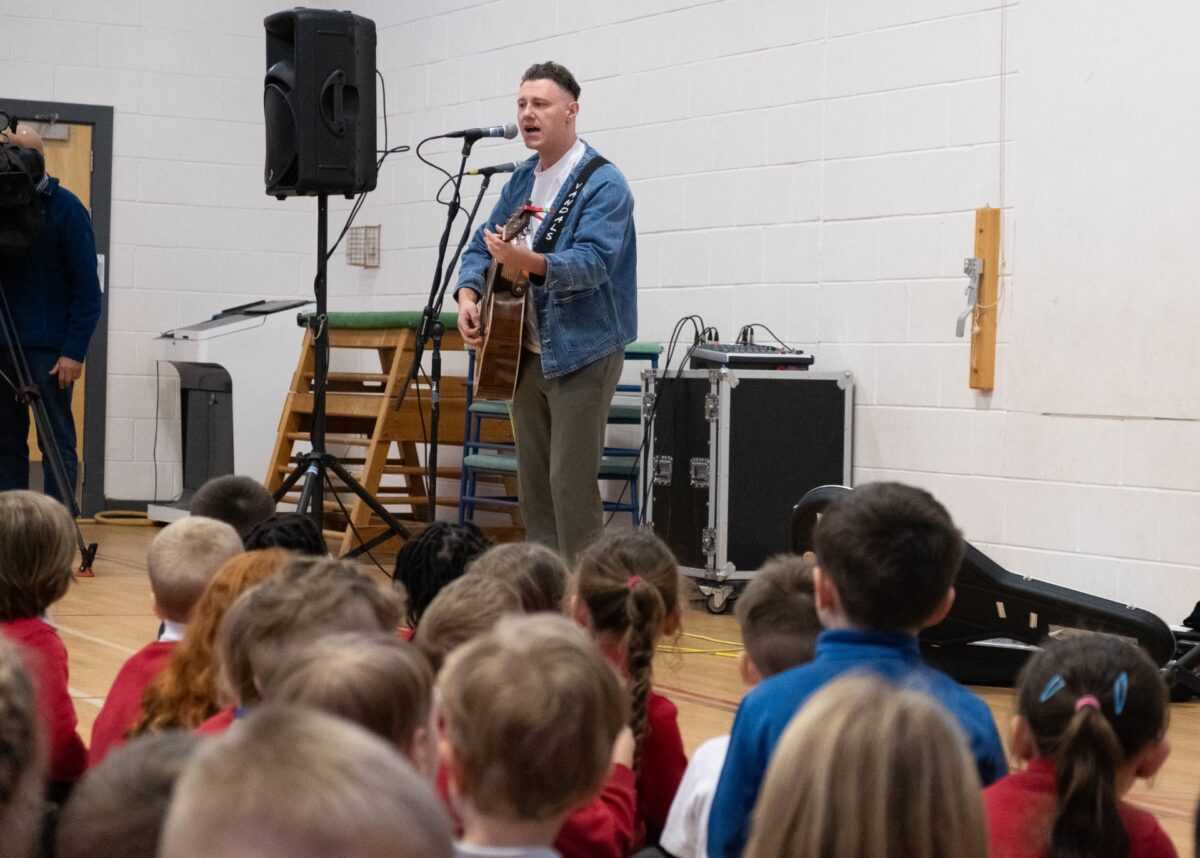 Callum Beattie surprises Abroath school with a special performance