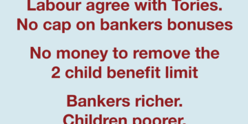 With Labour: Bankers richer but suffer the little children.