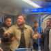 Shocking footage as train passengers abused by group of men