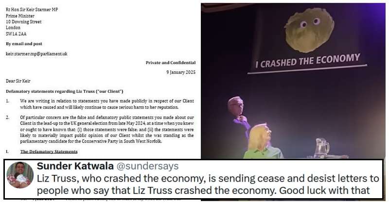 Liz Truss' cease and desist letter to make Keir Starmer stop saying she crashed the economy just reminded everybody of her disastrous mini budget