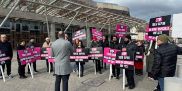 The VPZ demonstration outside Scottish Parliament (C) VPZ/Deadline News