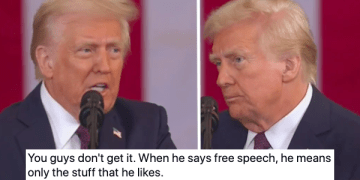 This clip of Donald Trump talking about 'free speech' just went wildly viral again for reasons which will become obvious