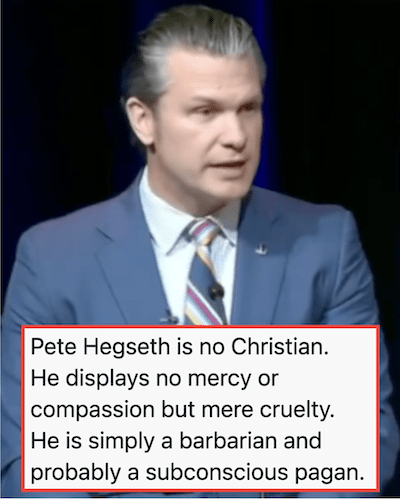This devilish sermon just spewed up by Pete Hegseth shows America's secretary of war is the last person on earth who should lead a prayer service