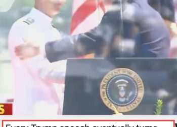 Donald Trump took a break from objectifying women to objectify men for once during this bizarre US Coast Guard graduation speech