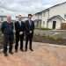 An image of Midlothian Council’s Cabinet Member for Housing, Cllr Stuart McKenzie pictured in the centre with Cruden Development Director Paul Doran on the right and Construction Manager with Cruden, Frank Gallagher on the left.